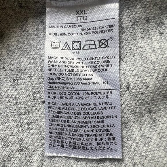 Banana Republic Size XXL Gray Hooded Long Sleeve Pullover Hoodie Sweatshirt - Picture 3 of 13